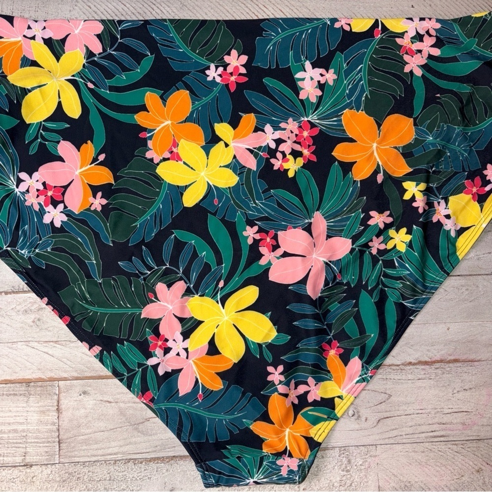 Old Navy Women's Size 3X Black Tropical High-Rise Classic Bikini Swim Bottom - Picture 10 of 13